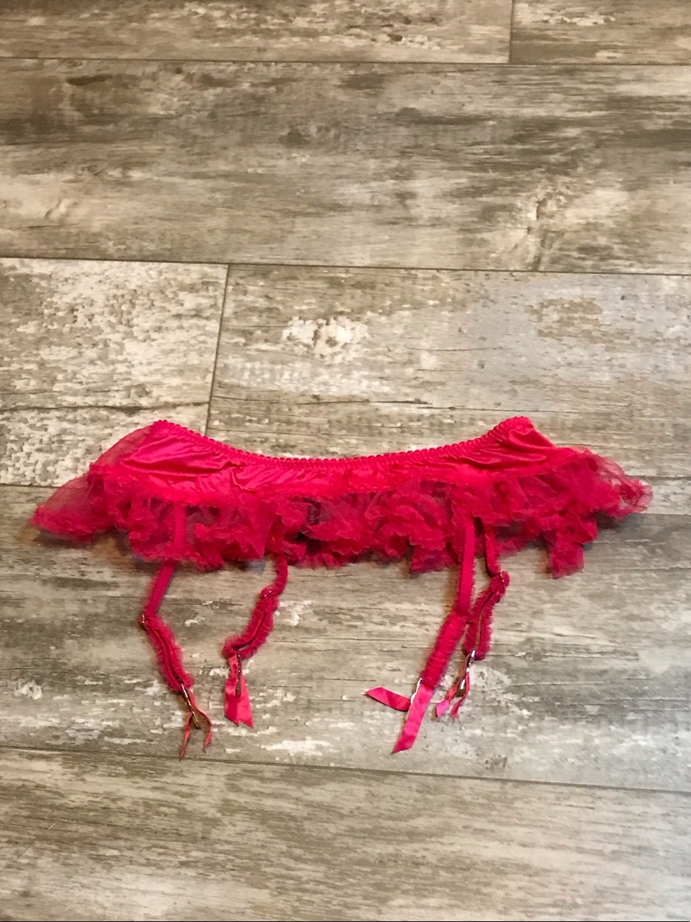 Victoria's Secret Hot Pink Ruffled Garter Belt